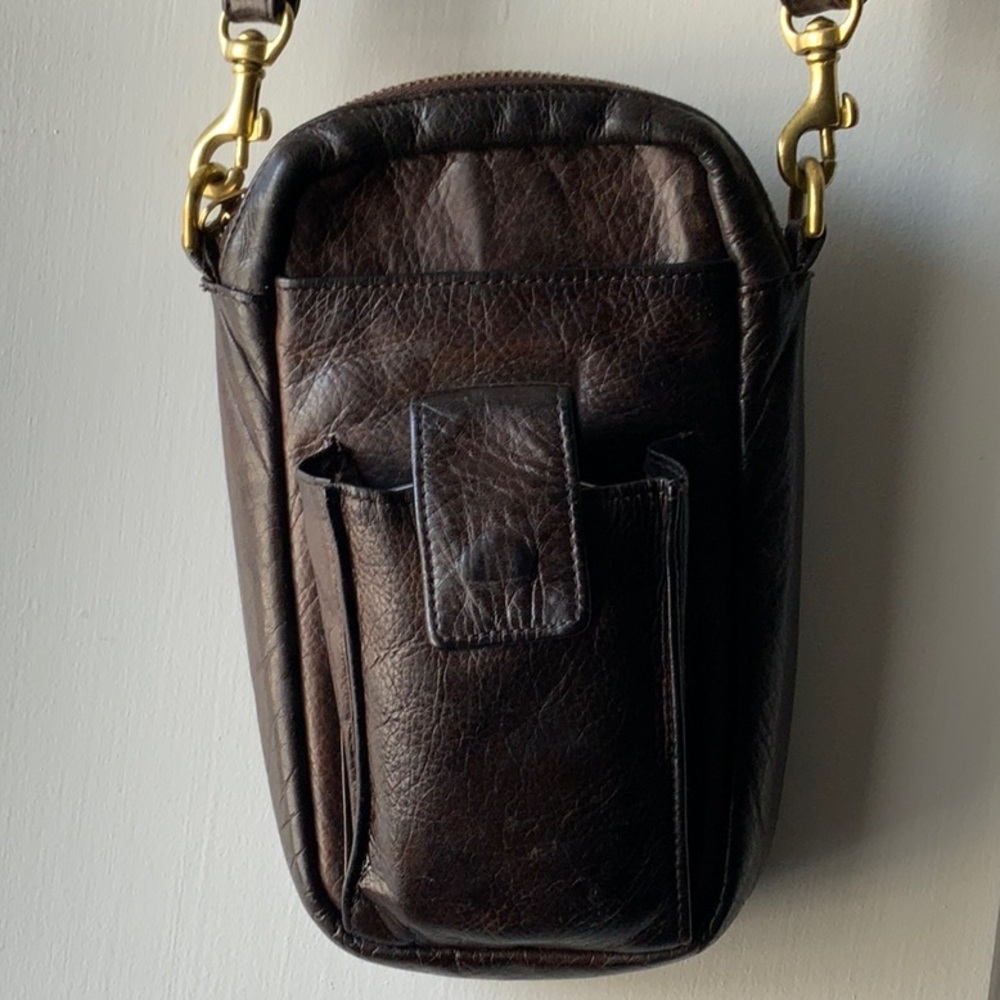 Mowen Leather Designs Brown Leather Crossbody